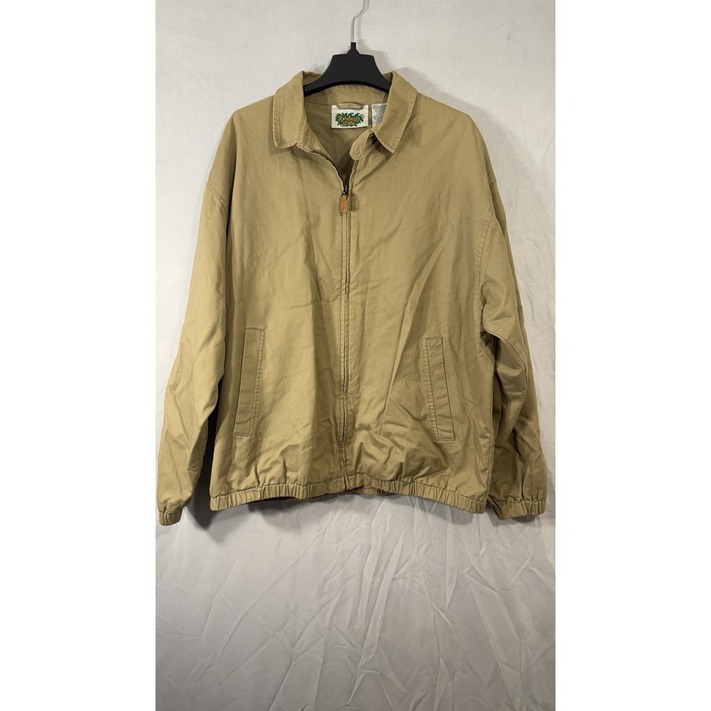 vintage rainforest cafe Men's Jacket Full Zip Cotton Beige Jacket Souvenir XXL
